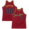 Custom Maroon Navy-Old Gold Authentic Throwback Basketball Jersey