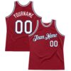 Custom Maroon White-Navy Authentic Throwback Basketball Jersey