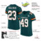 MidnightGreen0015-1 Custom Midnight Green White-Orange Mesh Authentic Football Jersey