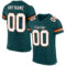 MidnightGreen0015 Custom Midnight Green White-Orange Mesh Authentic Football Jersey