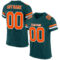 MidnightGreen0016 Custom Midnight Green Orange-White Mesh Authentic Football Jersey