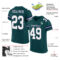 MidnightGreen0018-1 Custom Midnight Green White-Navy Mesh Authentic Football Jersey