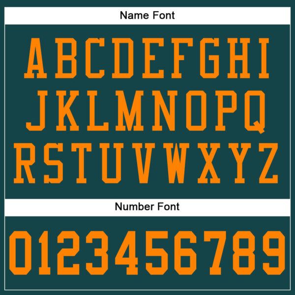 MidnightGreen0021-3 Custom Midnight Green Bay Orange Mesh Authentic Football Jersey