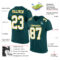 MidnightGreen0023-1 Custom Midnight Green White-Gold Mesh Authentic Football Jersey