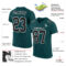 MidnightGreen0024-1 Custom Midnight Green Black-White Mesh Authentic Football Jersey