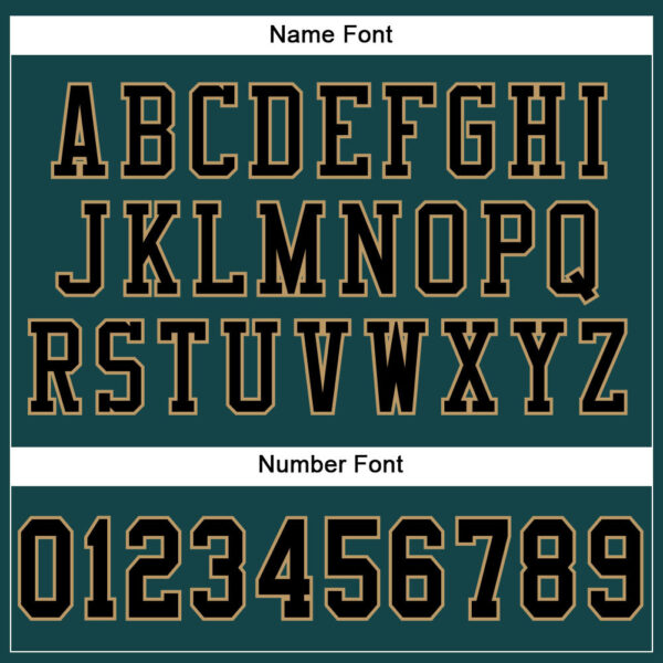 MidnightGreen0025-3 Custom Midnight Green Black-Old Gold Mesh Authentic Football Jersey