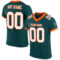 MidnightGreen0037 Custom Midnight Green White-Orange Mesh Authentic Football Jersey