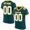 Custom Midnight Green White-Gold Mesh Authentic Football Jersey