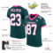 MidnightGreen0041-1 Custom Midnight Green White-Pink Mesh Authentic Football Jersey