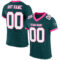 MidnightGreen0041 Custom Midnight Green White-Pink Mesh Authentic Football Jersey