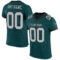 MidnightGreen0042 Custom Midnight Green Gray-Black Mesh Authentic Football Jersey
