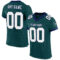 MidnightGreen0043 Custom Midnight Green White Gray-Navy Mesh Authentic Football Jersey
