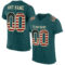 Custom Midnight Green Vintage USA Flag-City Cream Mesh Authentic Football Jersey