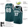 Custom Midnight Green White Authentic Basketball Jersey