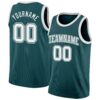 Custom Midnight Green White Authentic Basketball Jersey