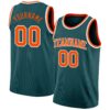 Custom Midnight Green Orange-White Authentic Basketball Jersey