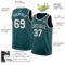 Custom Midnight Green White-Black Authentic Basketball Jersey