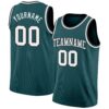 Custom Midnight Green White-Black Authentic Basketball Jersey