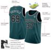 Custom Midnight Green Black-Gray Authentic Basketball Jersey