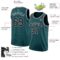 Custom Midnight Green Black-Gray Authentic Basketball Jersey