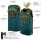 Custom Midnight Green Navy-Gold Authentic Basketball Jersey