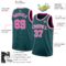 Custom Midnight Green Pink-White Authentic Basketball Jersey