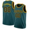Custom Midnight Green Black-Gold Authentic Basketball Jersey