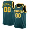 Custom Midnight Green Gold-White Authentic Basketball Jersey