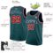 Custom Midnight Green Red White-Navy Authentic Basketball Jersey