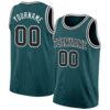 Custom Midnight Green Black-White Authentic Basketball Jersey