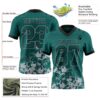 Custom Midnight Green Gray-Black 3D Pattern Splash Authentic Football Jersey