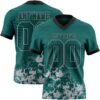 Custom Midnight Green Gray-Black 3D Pattern Splash Authentic Football Jersey