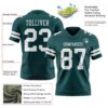 Custom Midnight Green White Authentic Football Jersey