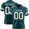 Custom Midnight Green White Authentic Football Jersey