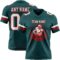 MidnightGreen0093-1 Custom Midnight Green White-Red Authentic Football Jersey