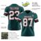 MidnightGreen0093-2 Custom Midnight Green White-Red Authentic Football Jersey
