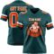 MidnightGreen0094-1 Custom Midnight Green Orange-White Authentic Football Jersey