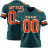 Custom Midnight Green Orange-White Authentic Football Jersey