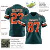 Custom Midnight Green Orange-White Authentic Football Jersey