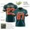 MidnightGreen0094-2 Custom Midnight Green Orange-White Authentic Football Jersey