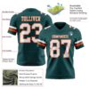 Custom Midnight Green White-Orange Authentic Football Jersey