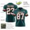 MidnightGreen0095-2 Custom Midnight Green White-Orange Authentic Football Jersey