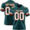 MidnightGreen0095 Custom Midnight Green White-Orange Authentic Football Jersey