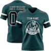 Custom Midnight Green Black-White Authentic Football Jersey