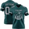 Custom Midnight Green Gray-Black Authentic Football Jersey