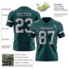 Custom Midnight Green Gray-Black Authentic Football Jersey