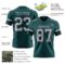 MidnightGreen0098-2 Custom Midnight Green Gray-Black Authentic Football Jersey