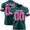 Custom Midnight Green Pink-White Authentic Football Jersey