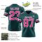 MidnightGreen0099-2 Custom Midnight Green Pink-White Authentic Football Jersey