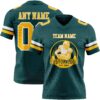 Custom Midnight Green Gold-White Authentic Football Jersey